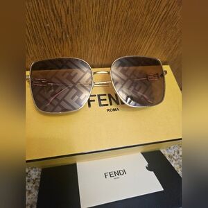 Fendi Square Sunglasses with Gold Frame